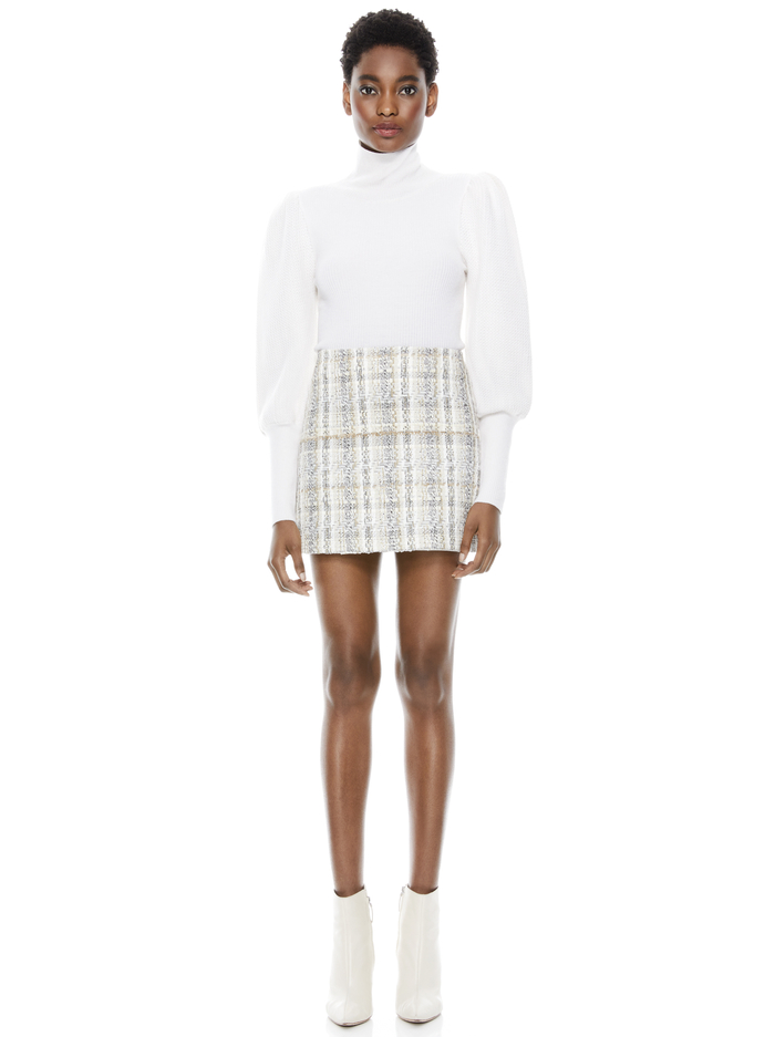 BABETTE PUFF SLEEVE TURTLENECK - SOFT WHITE image 4 - ALICE + OLIVIA