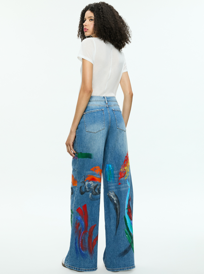 TUCKER PAINTED JEAN - AVERY BLUE/MULTI image 2 - Alice And Olivia