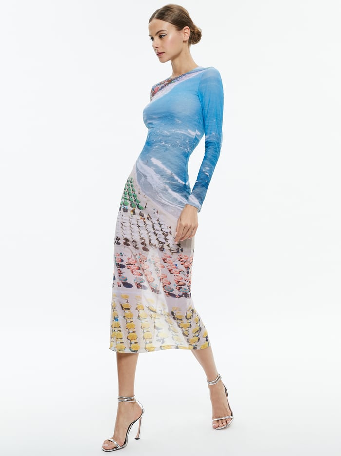 DELORA MIDI DRESS - WHISPERING WAVES image 4 - Alice And Olivia
