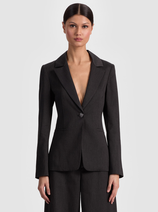 CHARCOAL-MACEY CINCHED WAIST BLAZER