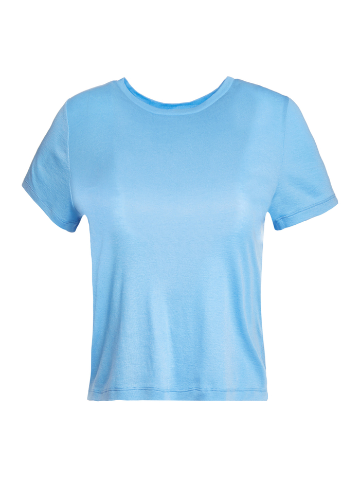 CINDY CLASSIC CREWNECK CROPPED TEE - CERULEAN image 5 - Alice And Olivia