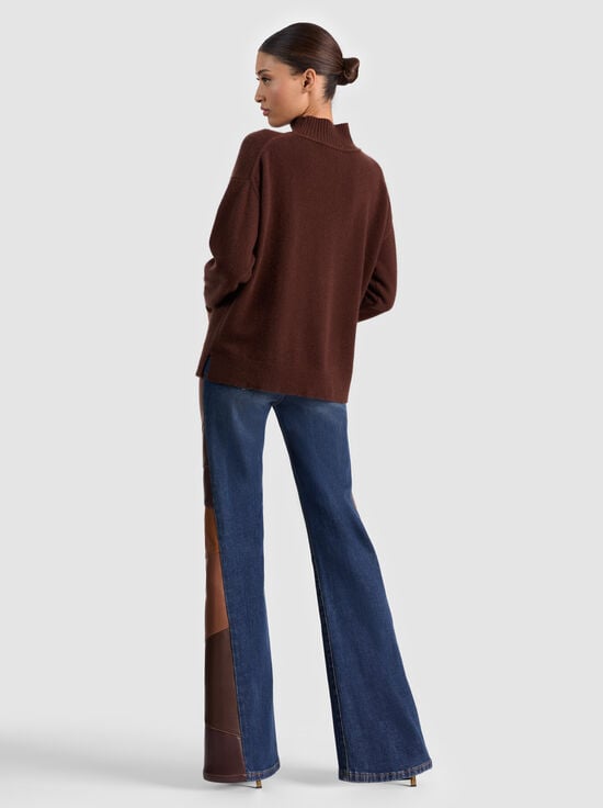 DARK CHOCOLATE-MELIE CASHMERE PULLOVER