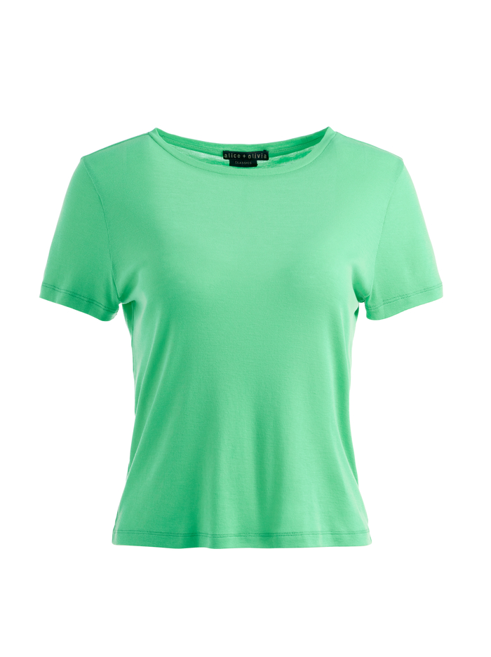 CINDY CROPPED TEE - GARDEN GREEN image 5 - Alice And Olivia