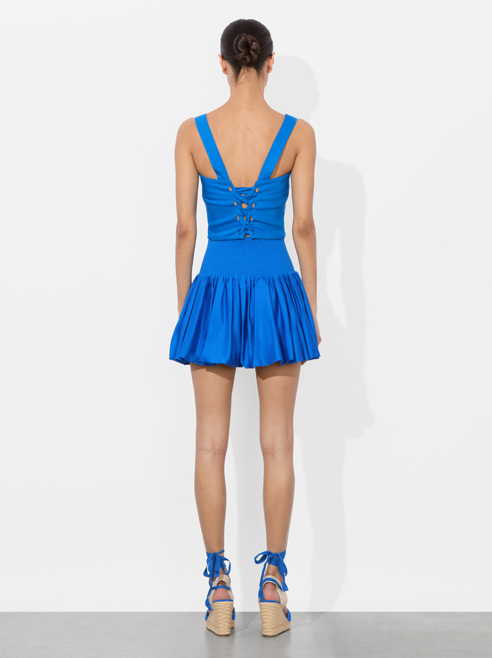 ARDEN DROP WAIST MINI SKIRT - TRUE BLUE image 2 - Alice And Olivia