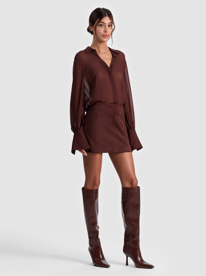 TURNER BUTTON DOWN - DARK CHOCOLATE image 1 - ALICE + OLIVIA