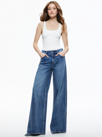 BROOKLYN BLUE-TRISH MID RISE BAGGY JEAN