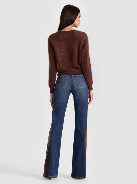 DARK CHOCOLATE-CAROLEE CASHMERE PULLOVER