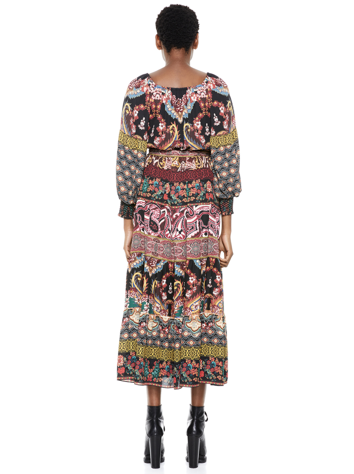 CELEMENTINA TIERED MAXI DRESS in SPELLBOUND MULTI | Alice and Olivia