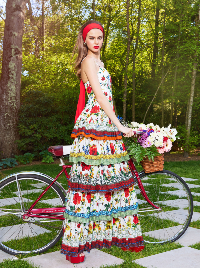 VALENCIA SPAGHETTI STRAP MAXI DRESS - DEW FLORAL image 7 - Alice And Olivia