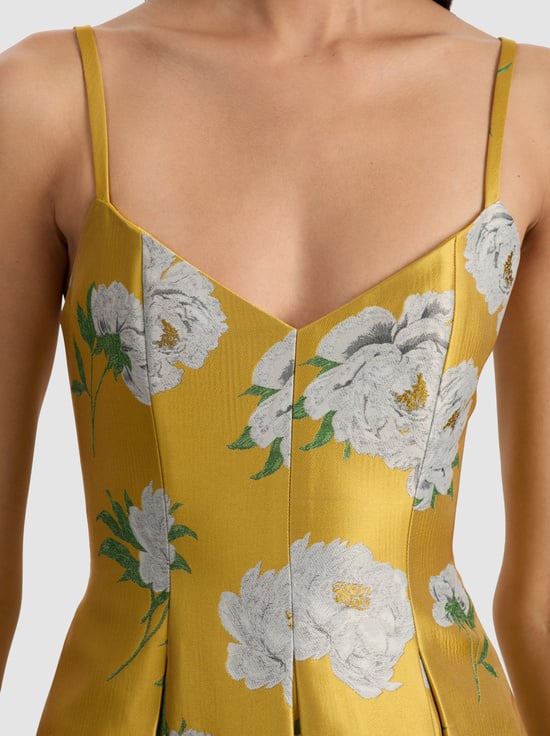 FLORAL CAFE GOLDEN HOUR-ISABELLE MINI DRESS