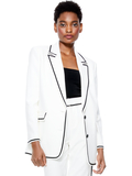 ELNA LONG BLAZER - OFF WHITE/BLACK