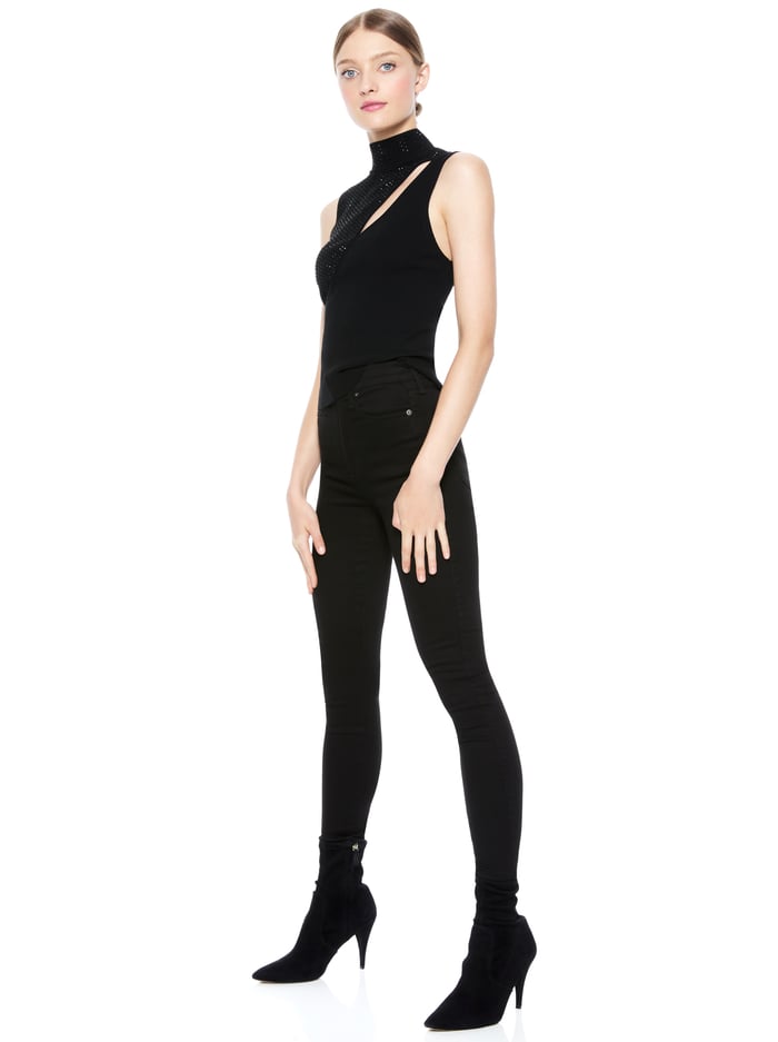 GOOD HIGH RISE SKINNY JEAN - NIGHT FEVER image 2 - Alice And Olivia