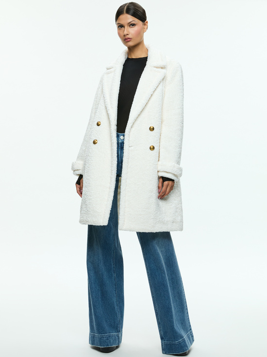 OFF WHITE-TOWNES TEDDY PEACOAT