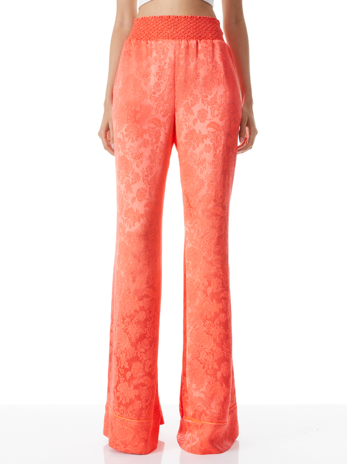 WILLIS PAJAMA PANT WITH PIPING - BRIGHT CORAL - Alice And Olivia