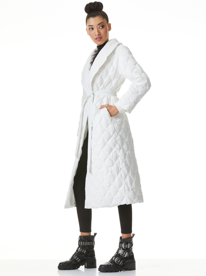 HELENA SHAWL COLLAR MAXI PUFFER - OFF WHITE image 4 - Alice And Olivia