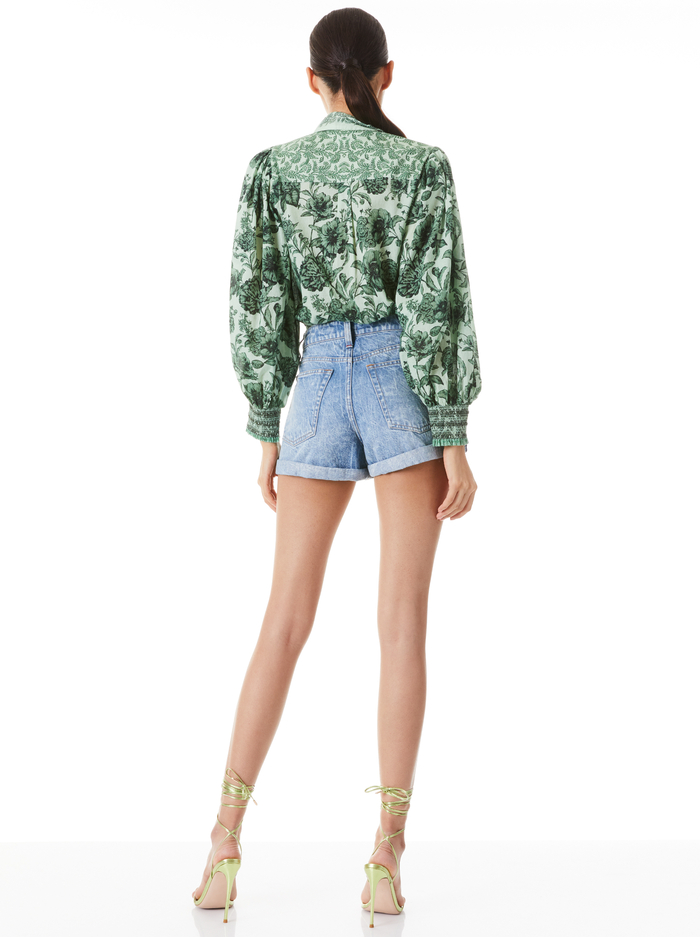 TIFFIE PUFF SLEEVE BLOUSE - JOURNEY FLORAL LIGHT SAGE image 1 - ALICE + OLIVIA