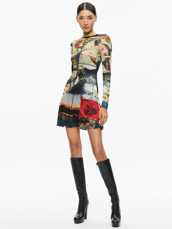 DELORA MINI DRESS in ECO FUSION | ALICE + OLIVIA