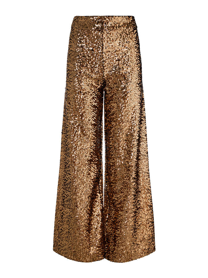 ATHENA SEQUIN PANT - GOLD/BLACK image 5 - Alice And Olivia