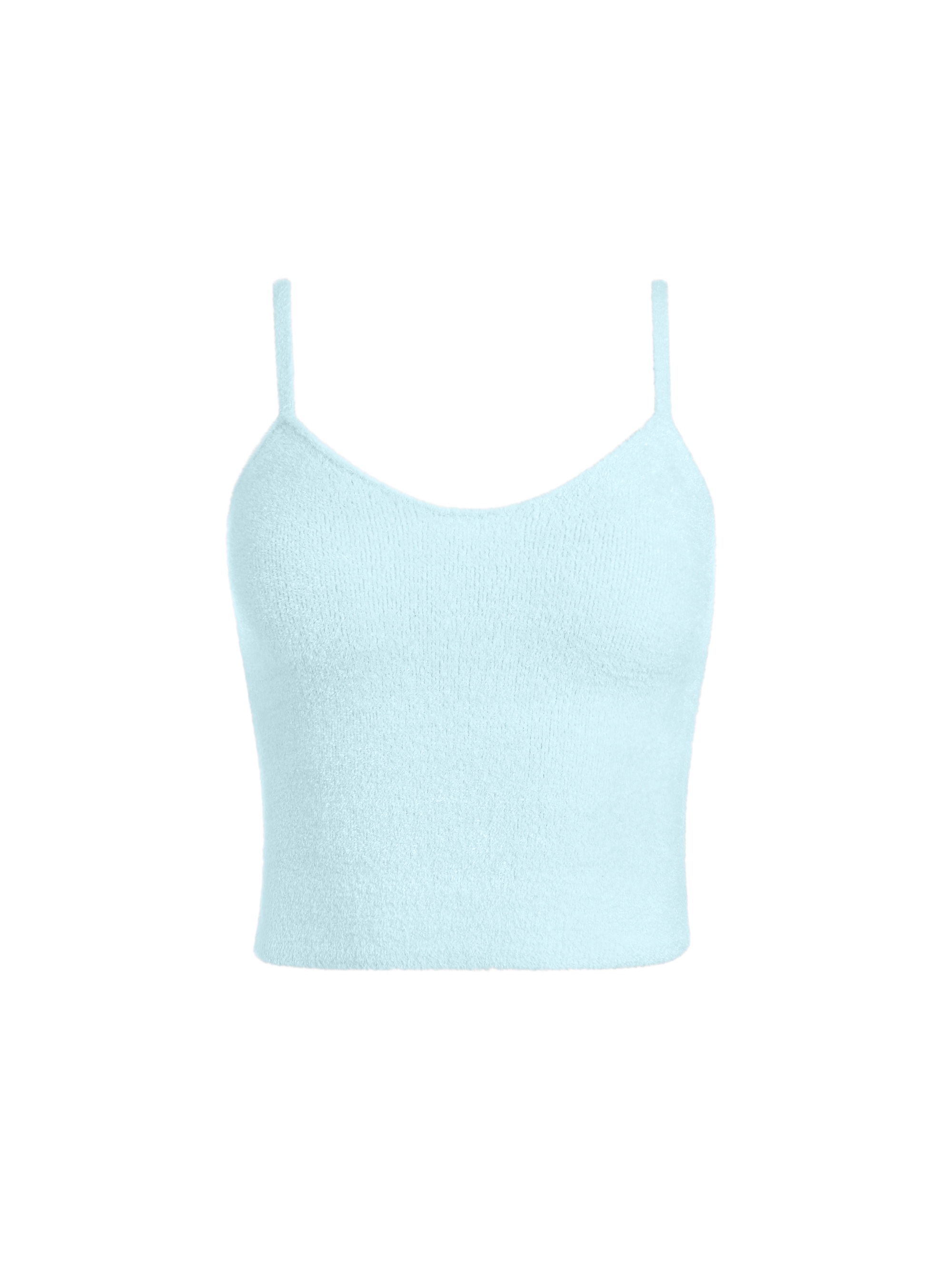 Rhea Fuzzy Cropped Tank In Powder Blue | Alice And Olivia