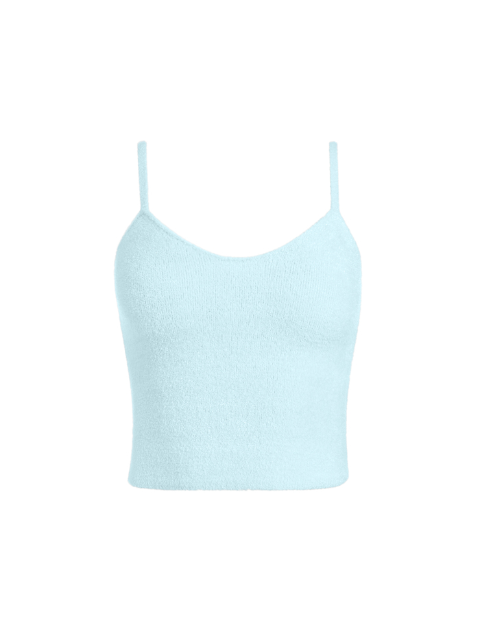 RHEA FUZZY CROPPED TANK - POWDER BLUE image 4 - Alice And Olivia
