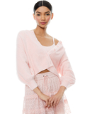 SYLVIE FUZZY CROPPED CARDIGAN - ENGLISH ROSE