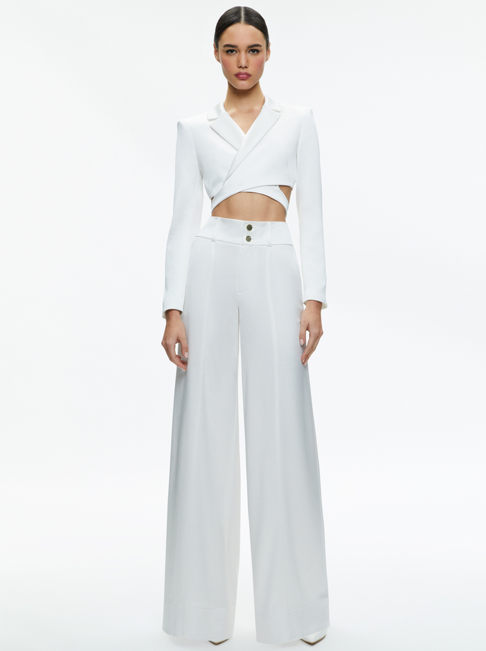 LEONE CROPPED WRAP BLAZER - OFF WHITE image 2 - Alice And Olivia