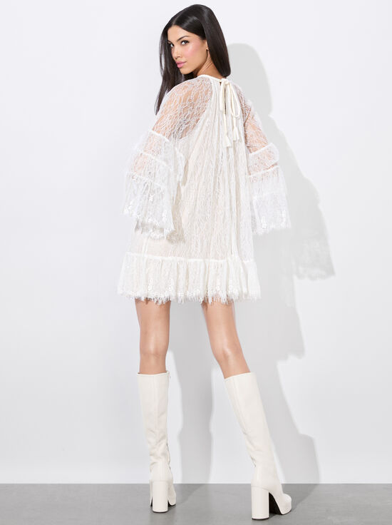 OFF WHITE-DELIA RUFFLED TUNIC DRESS