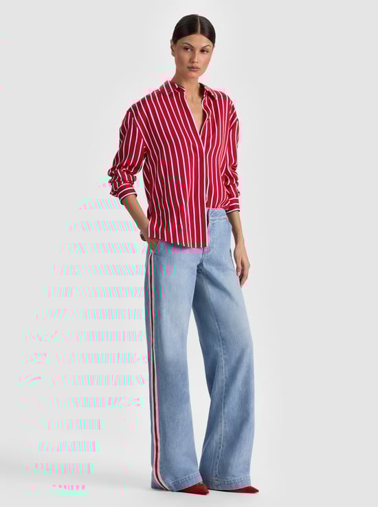 TEAKWOOD CHILI PEPPER-DIMITRA OVERSIZED BUTTON DOWN