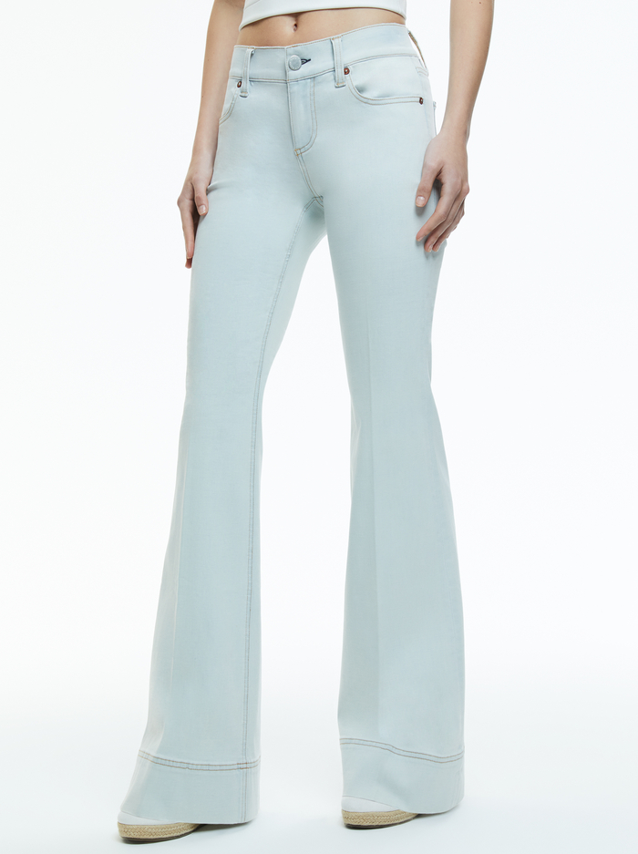 SB ULTRA LOW RISE BELL JEAN - BLEACHED OUT INDIGO - Alice And Olivia