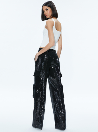 BLACK-HAYES SEQUIN CARGO PANT