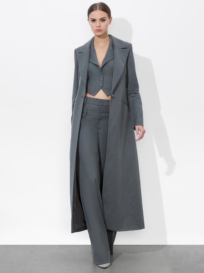 THEO NOTCH COLLAR COAT - SHADOW GREY MELANGE image 1 - Alice And Olivia
