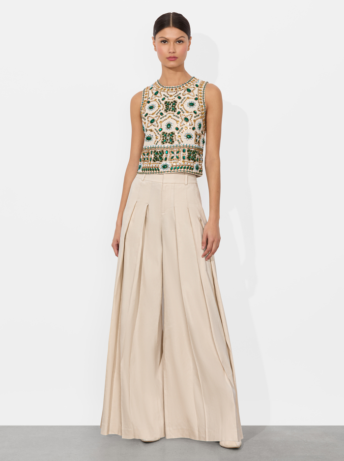 AMAL EMBELLISHED TANK - OFF WHITE MULTI image 2 - Alice And Olivia