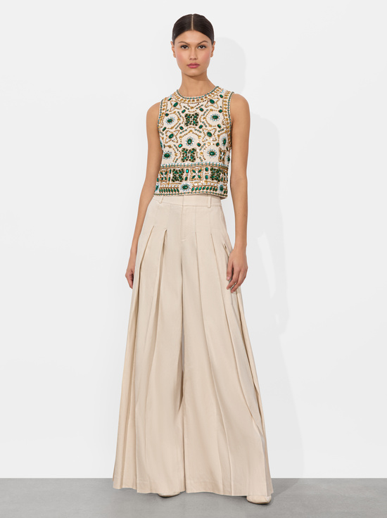 OFF WHITE MULTI-AMAL EMBELLISHED TANK