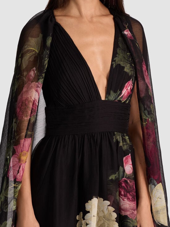 BE STILL-ROYA GOWN WITH DETACHABLE CAPE