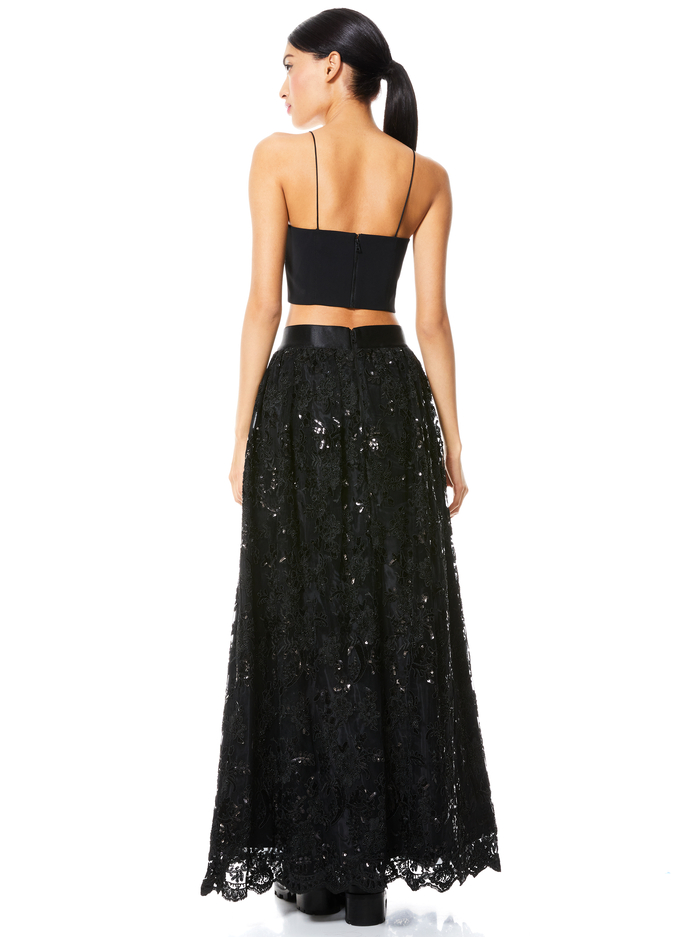 TINA LONG BALL GOWN SKIRT - BLACK image 1 - Alice And Olivia