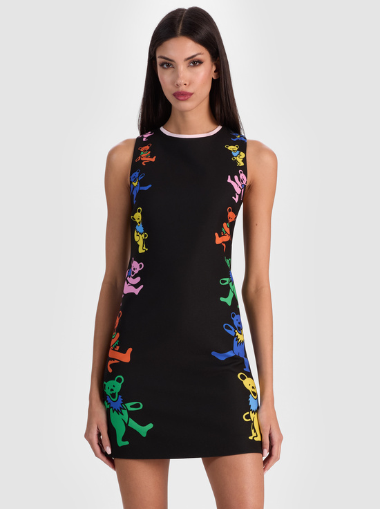 GRATEFUL BEARS BLACK-A+O X GRATEFUL DEAD CLYDE MINI DRESS