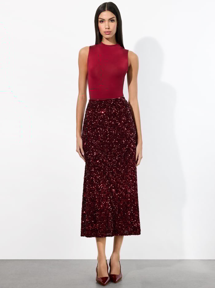 NICHOL BODYSUIT - GARNET image 1 - Alice And Olivia