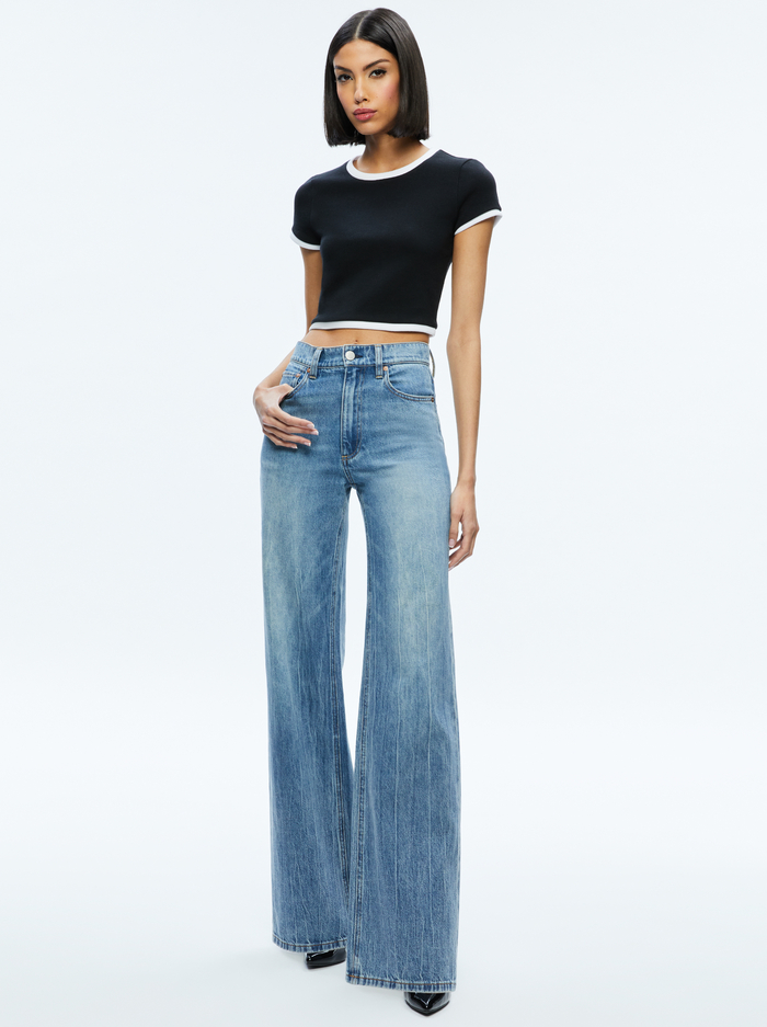 BABY TEE - BLACK/OFF WHITE image 2 - Alice And Olivia