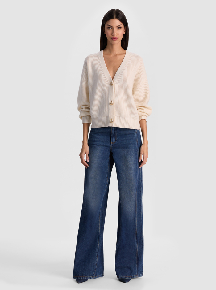 ATTICUS CASHMERE CARDIGAN - ECRU image 1 - ALICE + OLIVIA