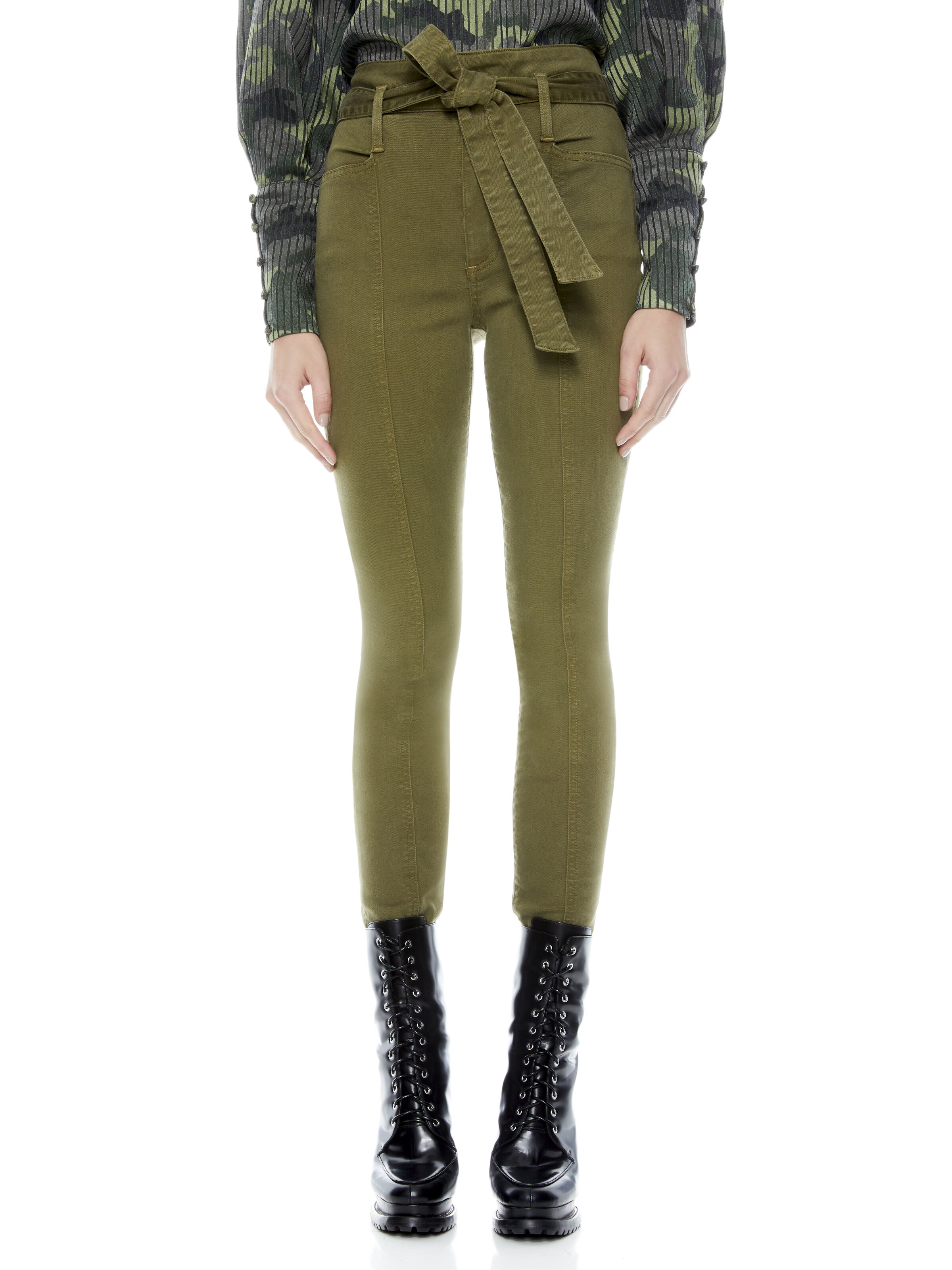 alice and olivia side snap jeans