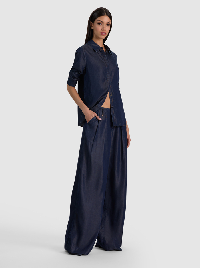 WILLA DENIM BLOUSE - DARK RINSE image 4 - ALICE + OLIVIA
