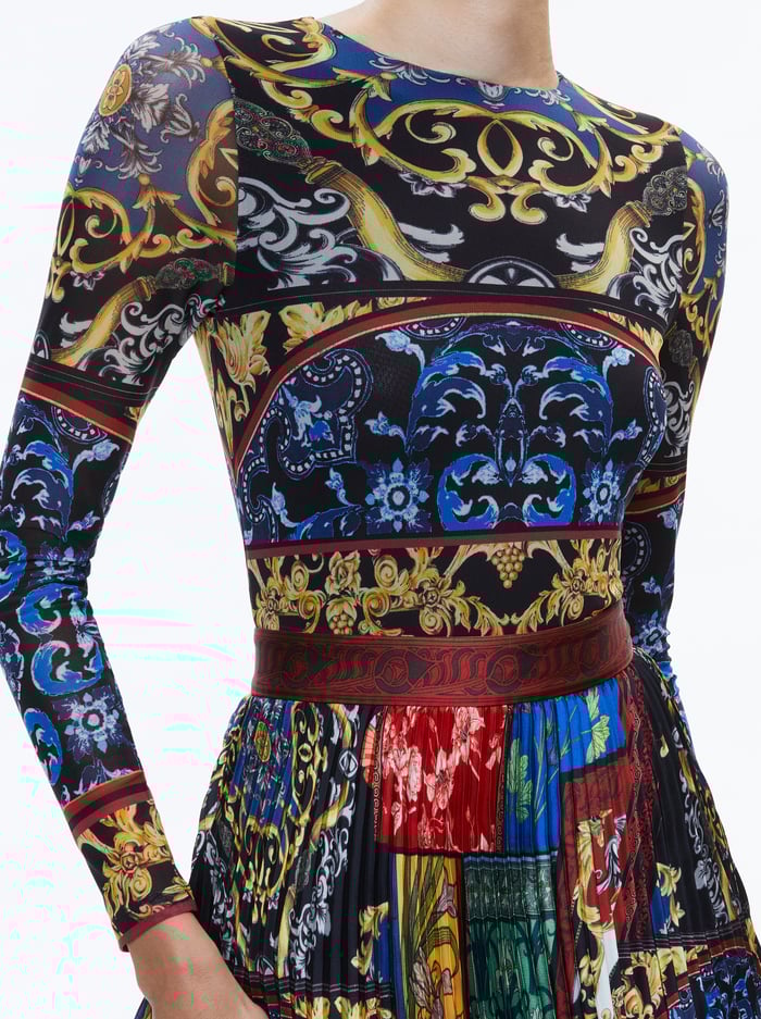 IVEY PLEATED SKIRT MAXI DRESS - AFTER SUNSET image 3 - Alice And Olivia