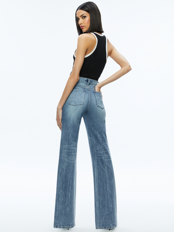 BLACK/OFF WHITE-MIRTHA RACERBACK TANK