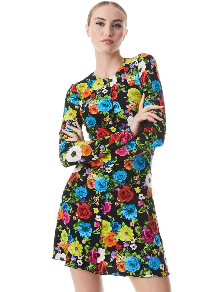 DELORA PANELED MINI DRESS - FLOWER GARDEN LG image 2 - Alice And Olivia