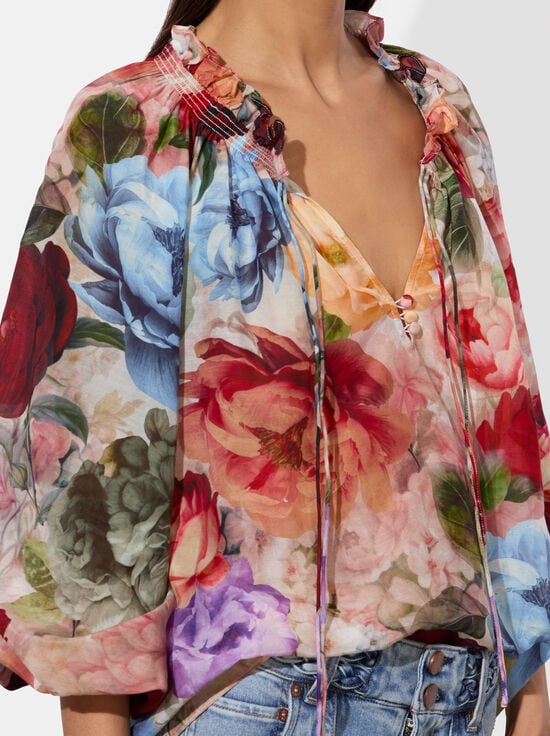 STORM FLORAL SM-NORAH PEASANT BLOUSE