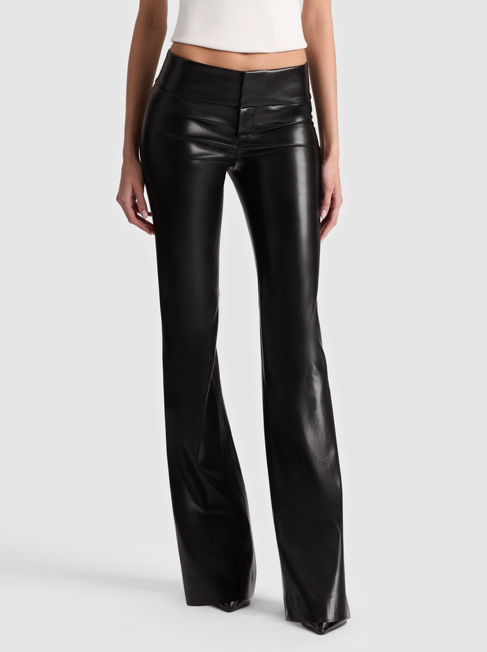 BLACK-OLIVIA VEGAN BOOTCUT PANT