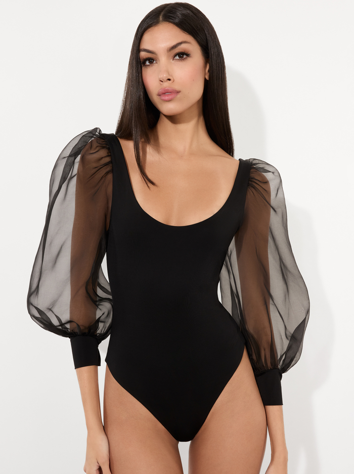 JILLIANNE BODYSUIT - BLACK - Alice And Olivia