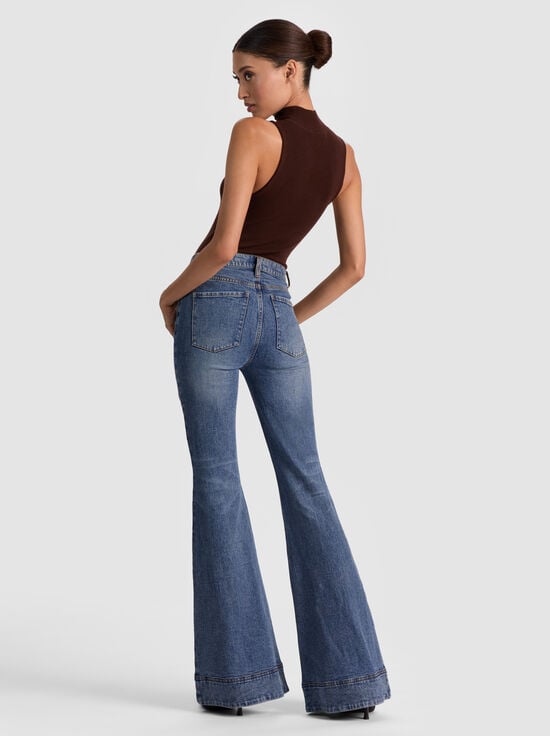 BROOKLYN BLUE/MULTI-BEAUTIFUL EMBROIDERED JEAN