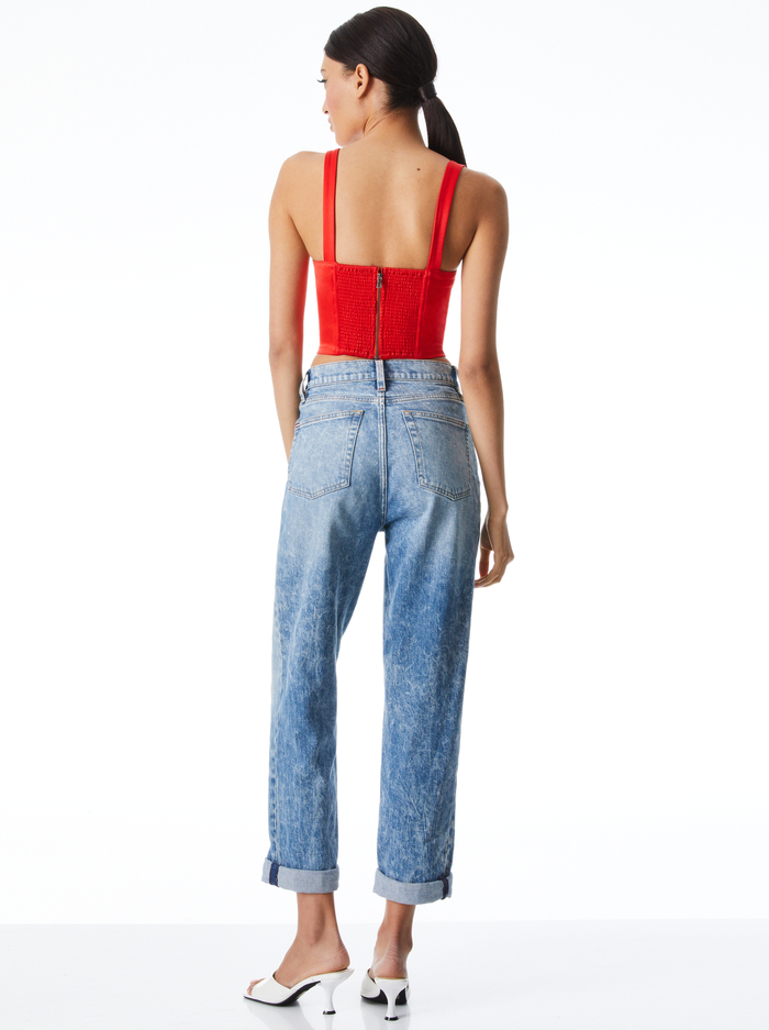 GEORGE HIGH RISE ROLL CUFF JEAN - ROCKY BLUES image 1 - Alice And Olivia