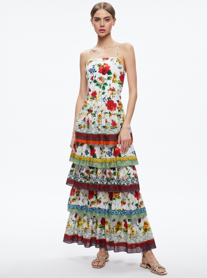 VALENCIA SPAGHETTI STRAP MAXI DRESS - DEW FLORAL image 2 - Alice And Olivia